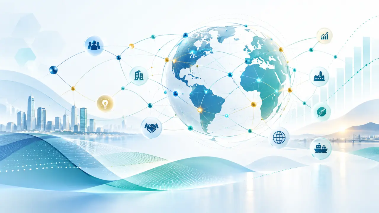 Cartographie abstraite d'un réseau de relations entre entreprises