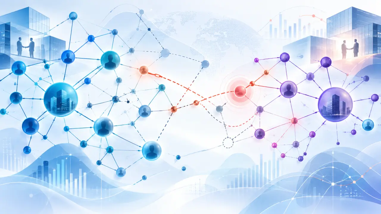 Cartographie abstraite des connexions entre entreprises et décideurs